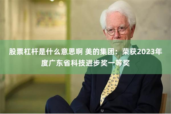 股票杠杆是什么意思啊 美的集团:荣获2023年度广东省科技进步奖一等奖