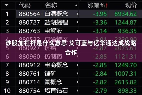炒股加杠杆是什么意思 艾可蓝与亿华通达成战略合作