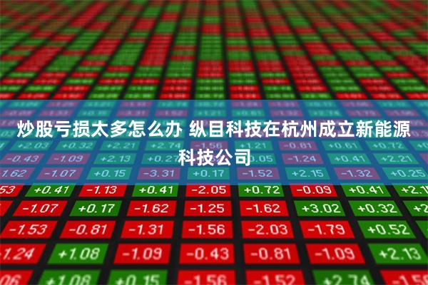 炒股亏损太多怎么办 纵目科技在杭州成立新能源科技公司