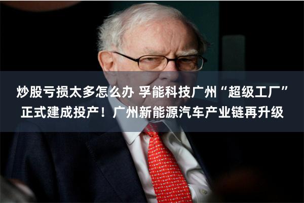 炒股亏损太多怎么办 孚能科技广州“超级工厂”正式建成投产！广州新能源汽车产业链再升级