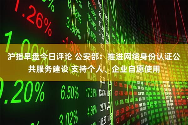 沪指早盘今日评论 公安部：推进网络身份认证公共服务建设 支持个人、企业自愿使用