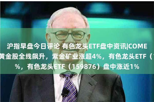 沪指早盘今日评论 有色龙头ETF盘中资讯|COMEX黄金再刷历史新高！黄金股全线飙升，紫金矿业涨超4%，有色龙头ETF（159876）盘中涨近1%